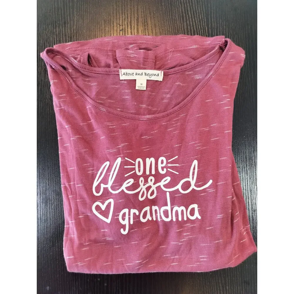 Above and Beyond Women’s M One Blessed Grandma Cold Shoulder Tee Top - Picture 5 of 7